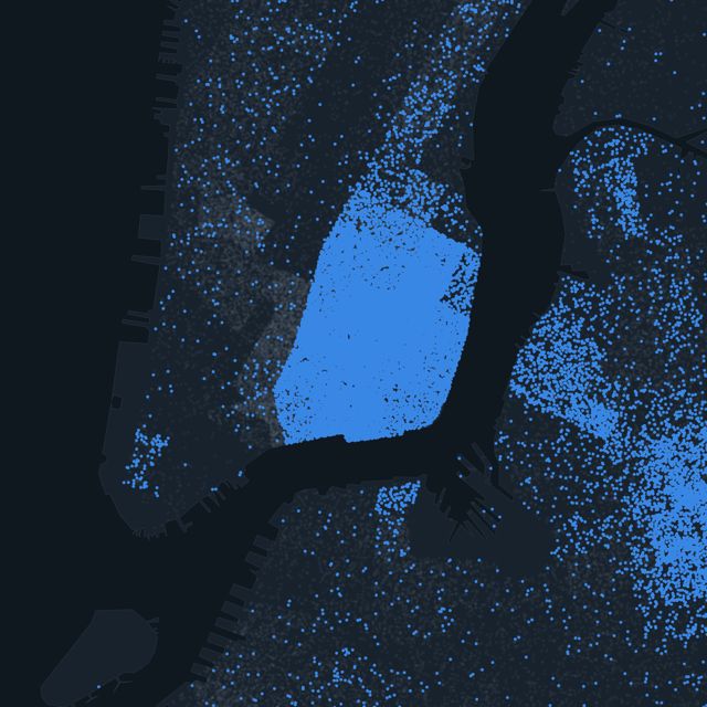 The Lower East Side in 1910, dense with Eastern European dots
