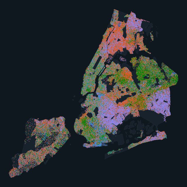 Dot map of New York City today