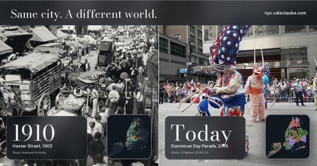 Promo card: Hester Street 1903 and the Dominican Day Parade 2019