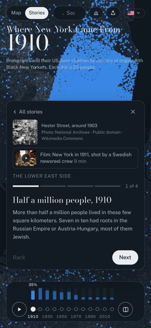 Phone screenshot of the Lower East Side story